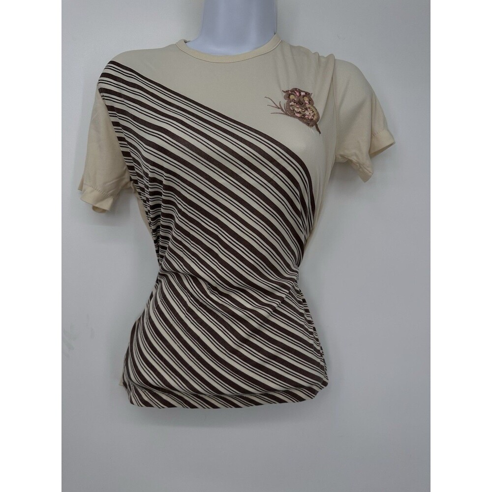 Vintage 70s Miss Shaheen California Hawaii Polyester owl 🦉 Shirt Medium